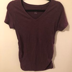 Maroon V-neck Top: maternity